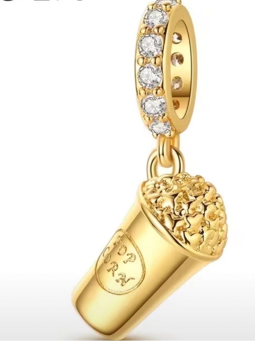 ✨🍿 Gold Popcorn Dangle Charm-NEW